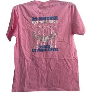 NWOT Port and Company Kids Pink T Shirt Air Force Sister Youth Size Large (12)